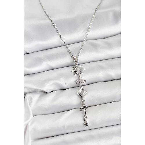 316L �elik Zincir G�m�� Renk G�ne� ve Enerji Model Kad�n Y Kolye