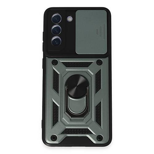 Galaxy S21 FE K�l�f Pars Lens Y�z�kl� Silikon - Ye�il