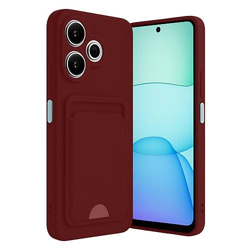 Redmi 13 4G K�l�f Kelvin Kartvizitli Silikon - Bordo