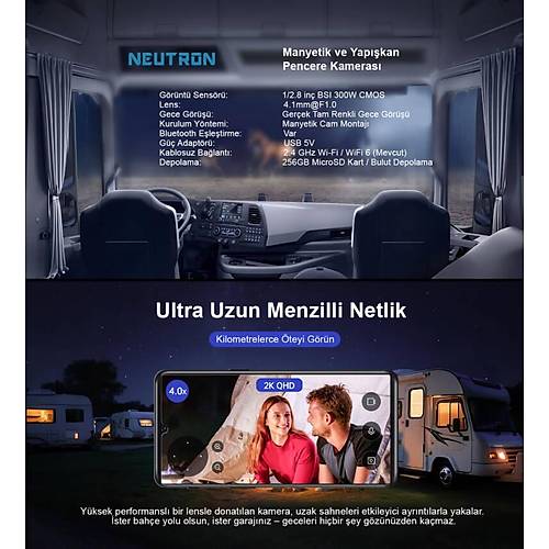 Manyetik Yap��kanl� 3MP Kablosuz Pencere Kameras�