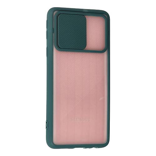 Galaxy A01 Core K�l�f Palm Buzlu Kamera S�rg�l� Silikon - Ye�il