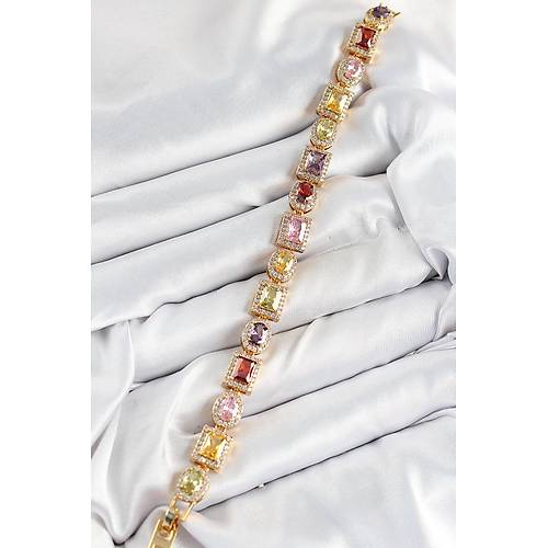 Pirin� Kar���k Zirkon Ta�l� Baget Model Gold Renk VIP Seri Kad�n Bileklik