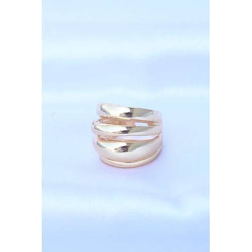 Pirin� Gold Renk Ayarlanabilir T�rt�kl� Bombe Y�z�k