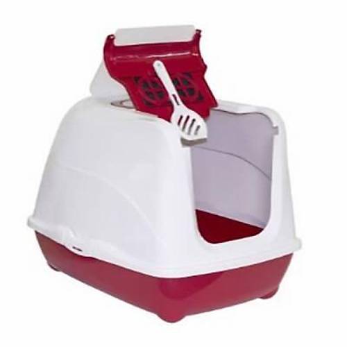 Flip Cat Kapal� Kedi Tuvaleti 50 Cm K�rm�z�