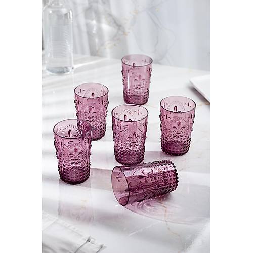Akrilik M�rd�m 6'l� K�sa Bardak & Su Me�rubat Kahve Yan� Barda�� 400 ml ( Cam De�ildir )