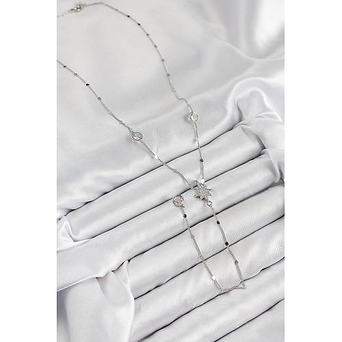 Pirin� Zirkon Ta�l� Kutup Y�ld�z� Model G�m�� Renk Y Kolye