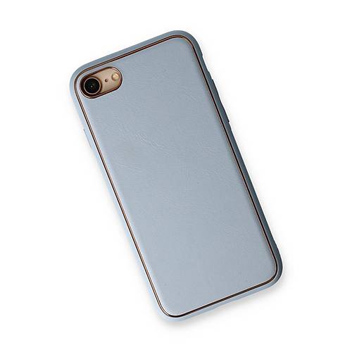 iPhone 7 K�l�f Coco Deri Silikon Kapak - A��k Mavi