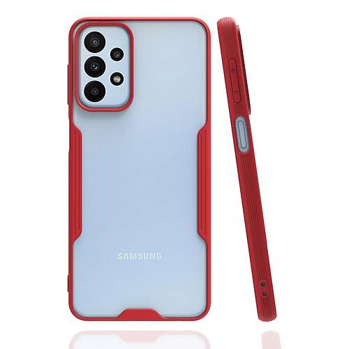 Galaxy A23 4G K�l�f Platin Silikon - K�rm�z�
