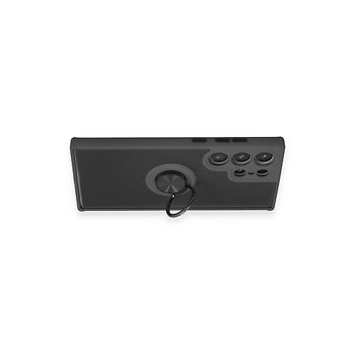 Galaxy S23 Ultra K�l�f Montreal Y�z�kl� Silikon Kapak - Siyah