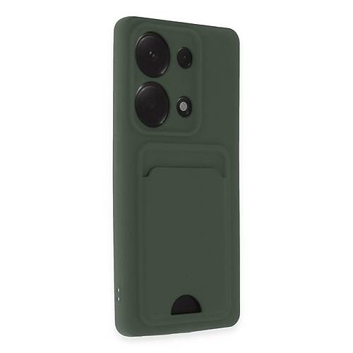 Redmi Note 13 Pro 4G K�l�f Kelvin Kartvizitli Silikon - Koyu Ye�il