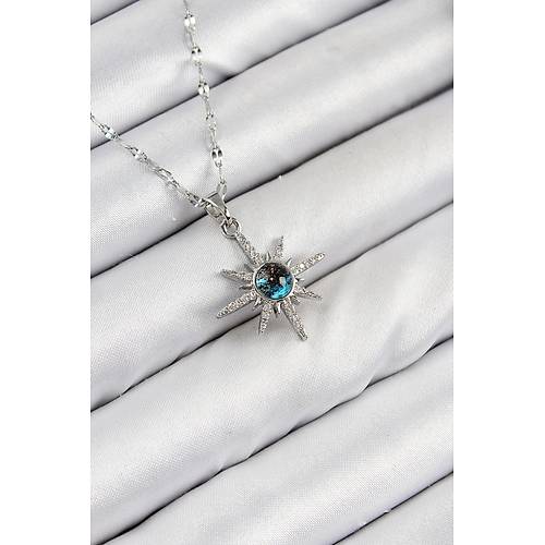 316L �elik Zirkon Ta�l� Kutup Y�ld�z� Model G�m�� Renk Kad�n Kolye