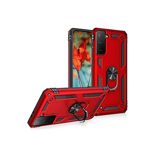 Galaxy S21 K�l�f Sofya Y�z�kl� Silikon Kapak - K�rm�z�