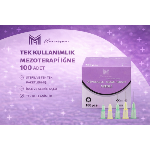 34G X 8MM Mezoterapi  Steril Enjeksiyon ��nesi 100 Adet 1 Kutu