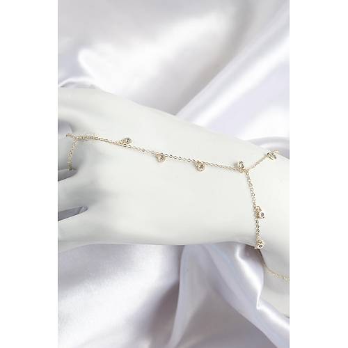 Pirin� Zirkon Ta�l� Sallant�l� Model Gold Renk Kad�n �ahmeran