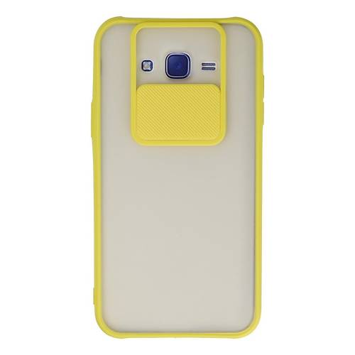 Galaxy J7 K�l�f Palm Buzlu Kamera S�rg�l� Silikon - Sar�