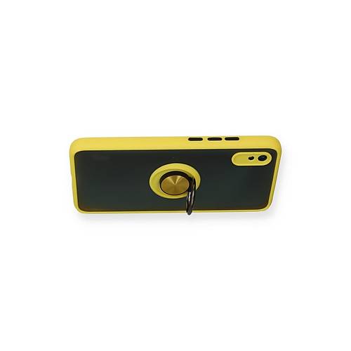 Redmi 9A K�l�f Montreal Y�z�kl� Silikon Kapak - Sar�