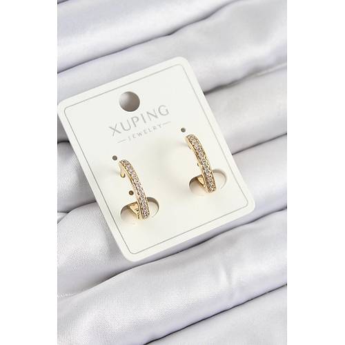 Xuping Zirkon Ta�l� I Model Gold Renk Kad�n K�pe