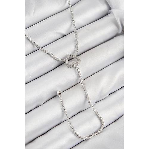 Pirin� Zirkon Ta�l� Kalp Model G�m�� Renk  Y Kolye