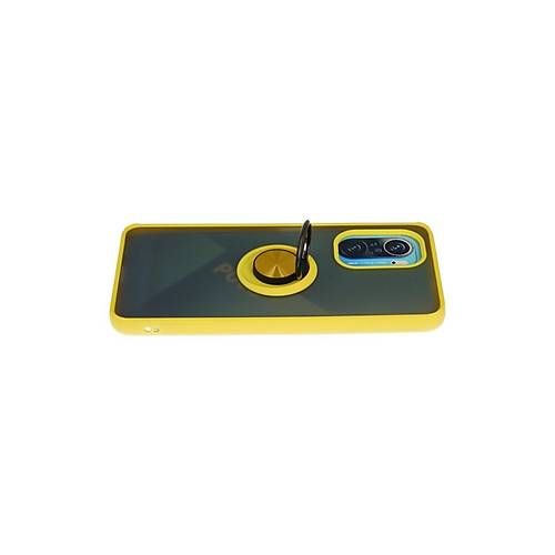Redmi K40 K�l�f Montreal Y�z�kl� Silikon Kapak - Sar�