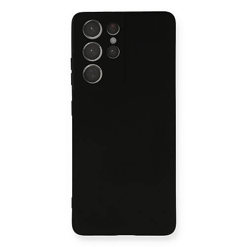 Galaxy S21 Ultra K�l�f Nano i�i Kadife Silikon - Siyah