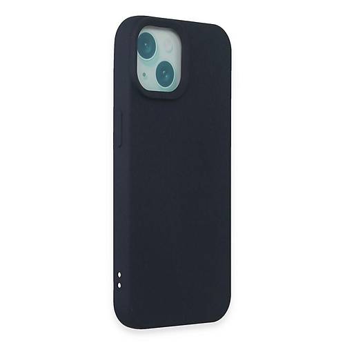 iPhone 15 Plus K�l�f Nano i�i Kadife Silikon - Lacivert