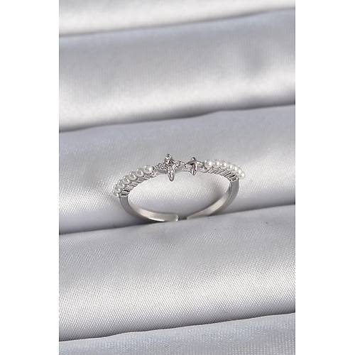 Pirin� G�m�� Renk Zirkon Ta�l� S�ral� �nci Ayarlanabilir Model Kad�n Y�z�k