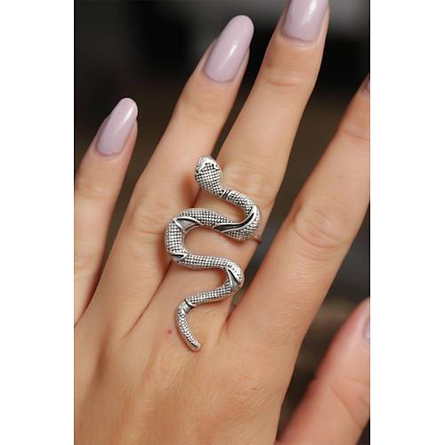 Otantik Y�lan Tasar�ml� Ayarlamal� Kad�n Y�z�k