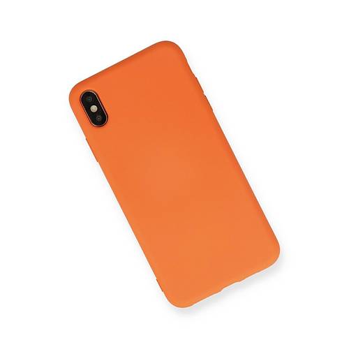 iPhone X K�l�f Nano i�i Kadife Silikon - Turuncu