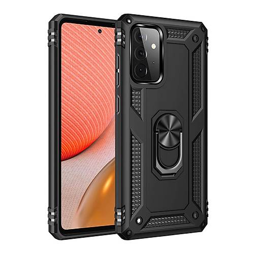 Galaxy A72 K�l�f Sofya Y�z�kl� Silikon Kapak - Siyah