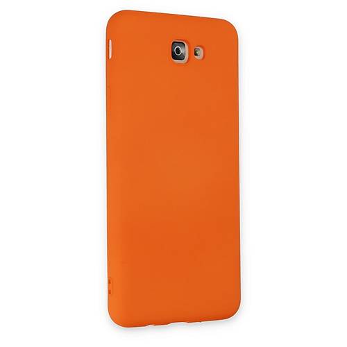 Galaxy J7 Prime K�l�f Nano i�i Kadife Silikon - Turuncu
