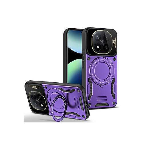 Redmi Note 14 Pro 5G K�l�f Joy Lens Standl� Kapak - Mor