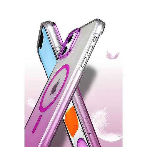 iPhone 12 Glossy Magsafe Kapak - Mor