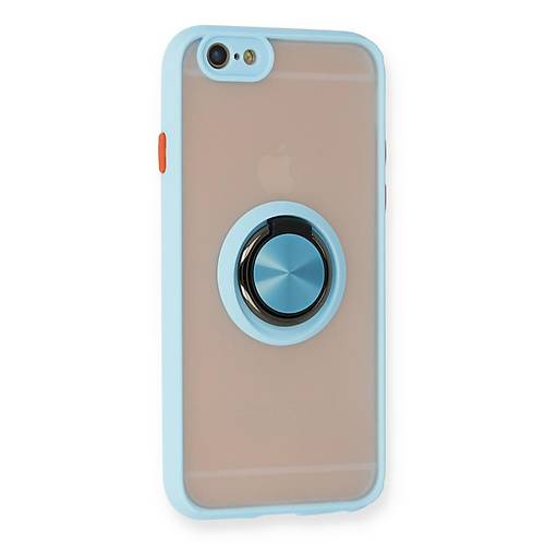 iPhone 6 K�l�f Montreal Y�z�kl� Silikon Kapak - Buz Mavi