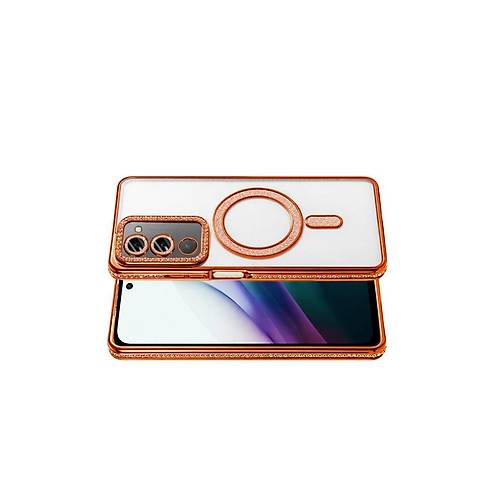 Redmi 15 4G Joke Simli Magneticsafe K�l�f - Turuncu