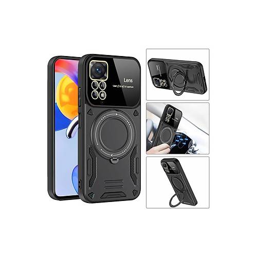 Redmi Note 11 Pro K�l�f Joy Lens Standl� Kapak - Mor
