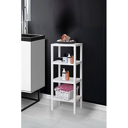 4 Katl� Beyaz Raf Kitapl�k & Banyo D�zenleyicisi 100 cm