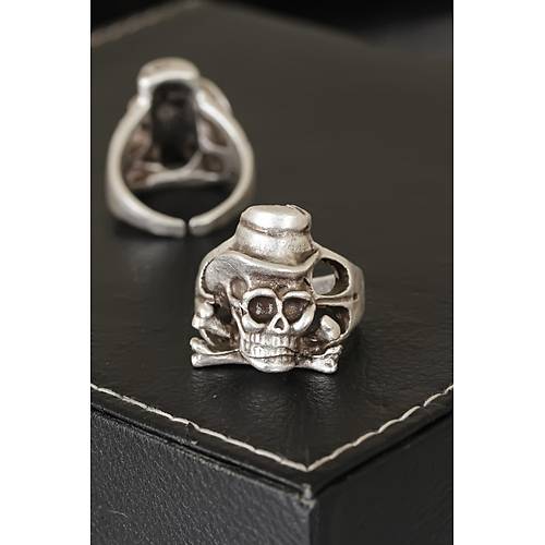 Kuru Kafa Tasar�ml� Eskitme G�m�� Renkli Ayarlamal� Model Erkek Y�z�k