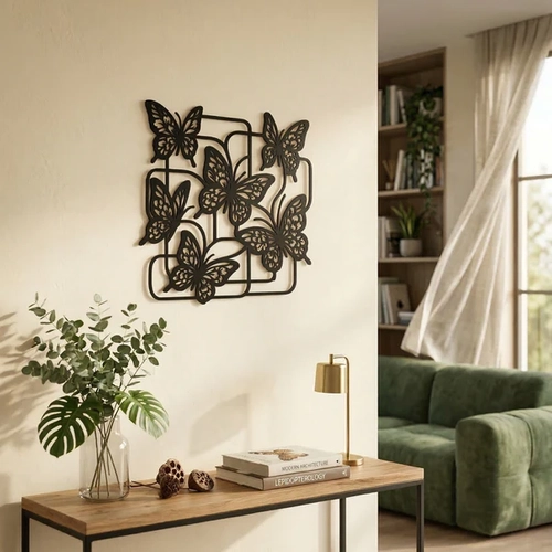 Modern Kelebek Duvar Tablosu MDF Lazer Kesim �oklu Kelebek Fig�rl� Duvar S�s� Dekor