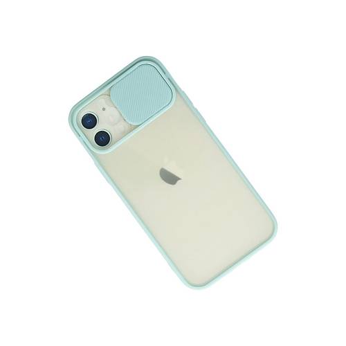 iPhone 12 K�l�f Palm Buzlu Kamera S�rg�l� Silikon - Turkuaz