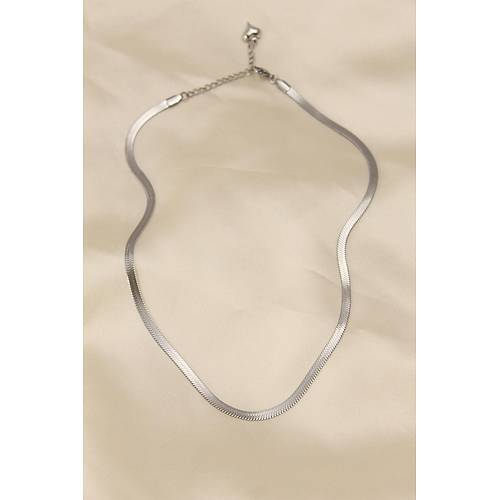 316L �elik Silver Renk 45 cm �talyan Zincir Model Kad�n Kolye