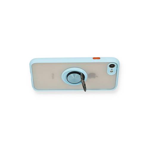 iPhone 7 K�l�f Montreal Y�z�kl� Silikon Kapak - Buz Mavi