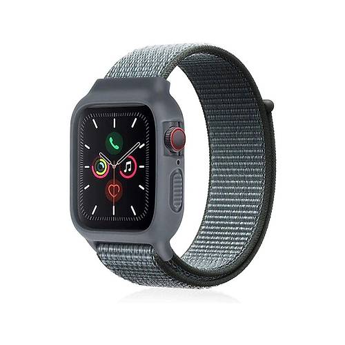 Watch 38mm Has�rl� C�rtc�rtl� Kasal� Kordon - Gri-Turkuaz