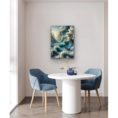 Okyanustaki Yaln�z Gemi Kanvas Tablo 70x100cm