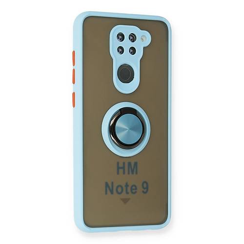 Redmi Note 9 K�l�f Montreal Y�z�kl� Silikon Kapak - Buz Mavi