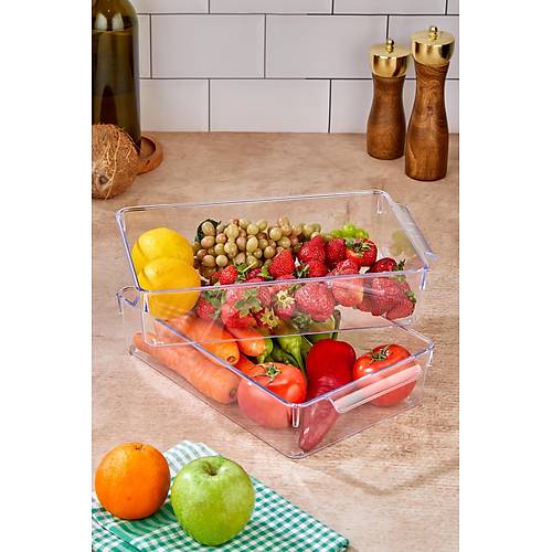 2'li Orta Boy Kapaks�z Dolap ��i Organizeri & K�r�lmaz D�zenleyici Kutu (4,5Lt)
