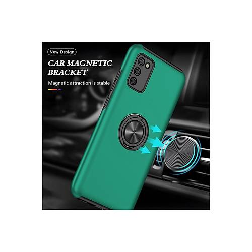 Galaxy A02S K�l�f Elit Y�z�kl� Kapak - Ye�il