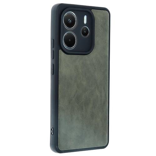 Redmi Note 14 4G K�l�f Aras Deri Kapak - Koyu Ye�il