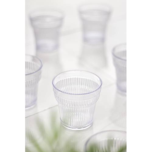 Akrilik �effaf 6'l� K�sa Bardak & Su Me�rubat Kahve Yan� Barda�� 300 ml ( Cam De�ildir )