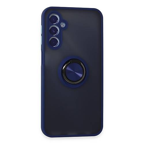 Galaxy M34 5G K�l�f Montreal Y�z�kl� Silikon Kapak - Lacivert