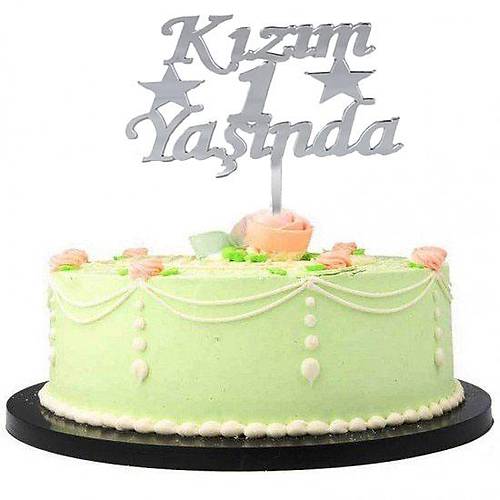 K�z�m 1 Ya��nda �lk Ya� Do�um G�n� Partisi Pleksi Pasta S�s� G�m�� Renk